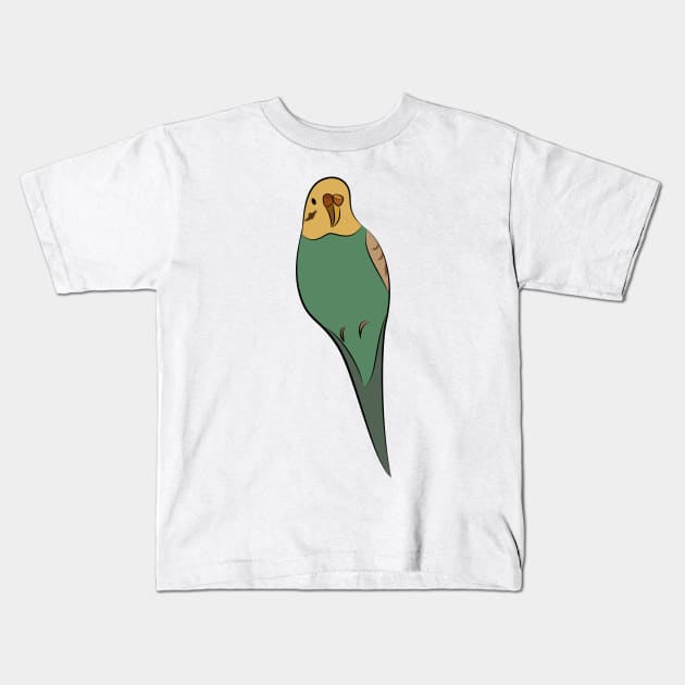 Green Budgie Kids T-Shirt by DigitalShards